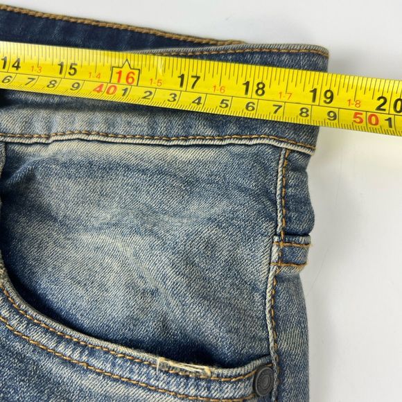 BooHooMan Stretch Skinny Jeans Men’s 38X29.5 Blue Vintage Wash NWT Button Fly - Picture 13 of 15